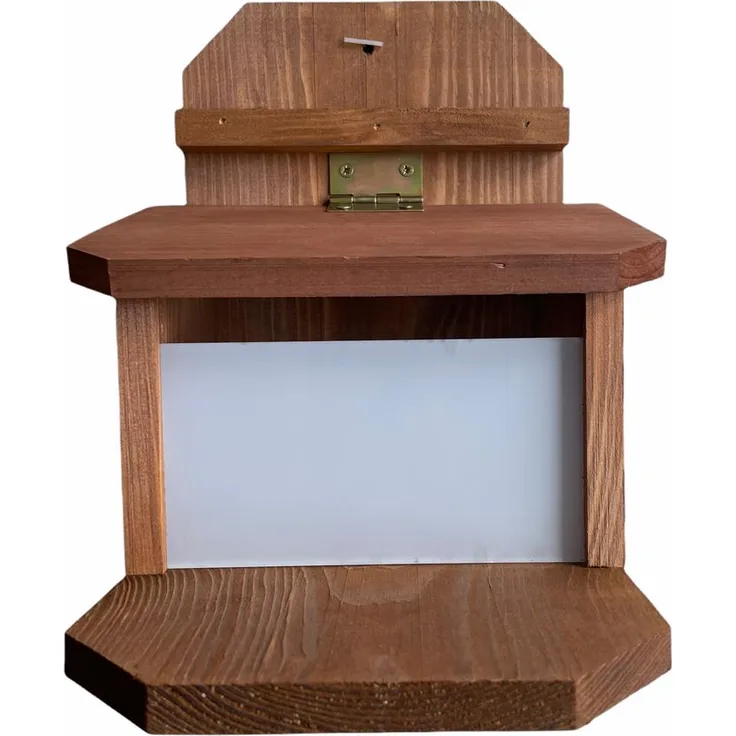Expo Börse Kynast Futterstation für Eichhörchen aus Holz, mit Fenster, Futterhaus 19,5x19,5x23cm, Nr. 74-8960