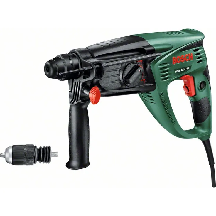 Bosch Bohrhammer PBH 3000 FRE (750 Watt, mit 4tlg. SDS-Set, im Koffer)