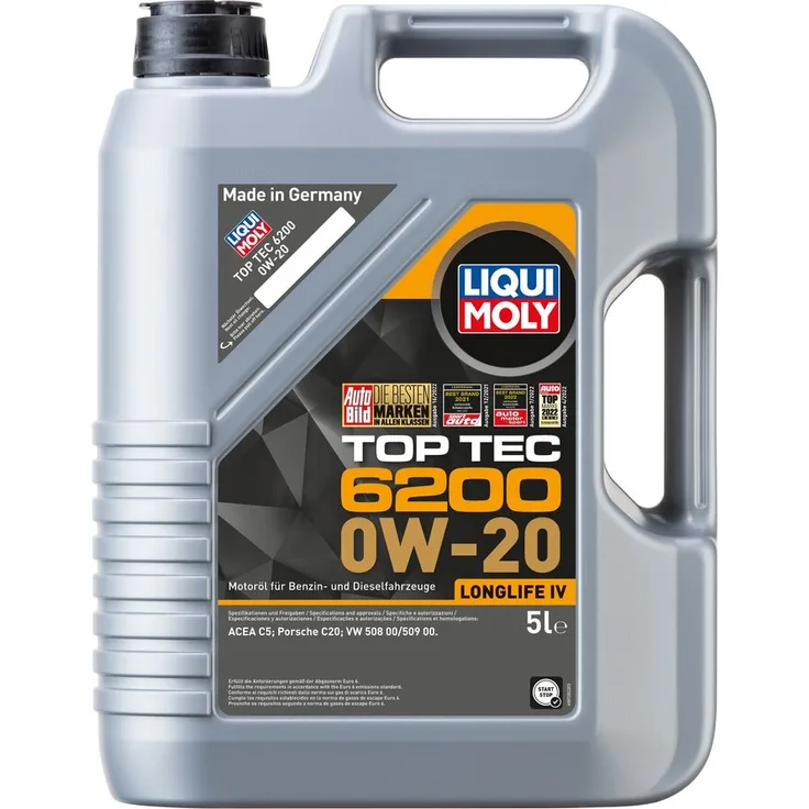 LIQUI MOLY Motoröl 20781 Top Tec 6200 0W-20 Leichtlauf  5L ua Skoda Audi SEAT VW