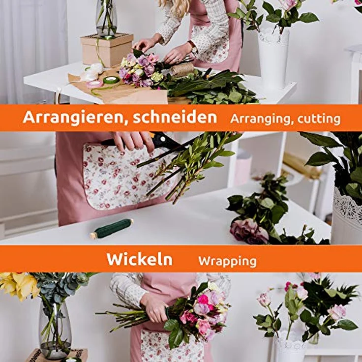 ECENCE EN 4x Blumendraht verzinkt, 0,65mm Wickeldraht lose auf Holzwickel, Gartendraht zur Befestigung – Bild 2