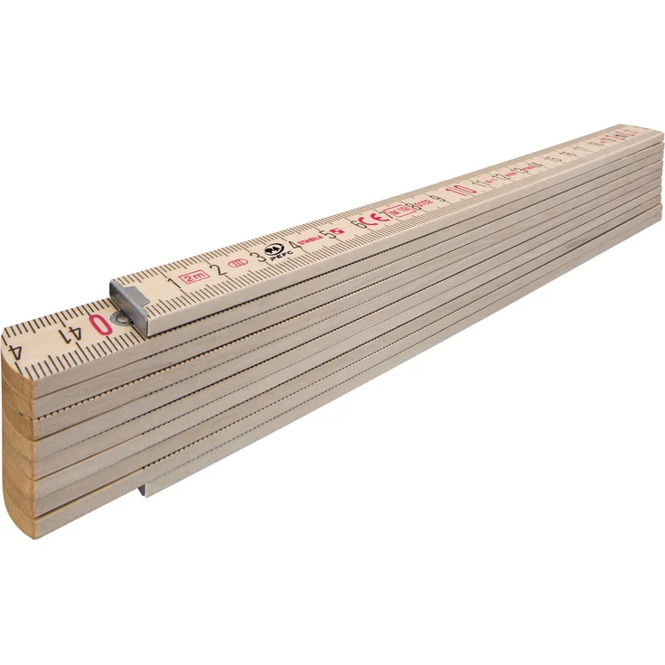 STABILA Zollstock Type 407 N, 2 m, naturfarben, metrische Skala, Winkelfunktion, Meterstab aus PEFC-zertifiziertem Holz, Stahlblechgelenke mit integrieter Stahlfeder – Bild 2