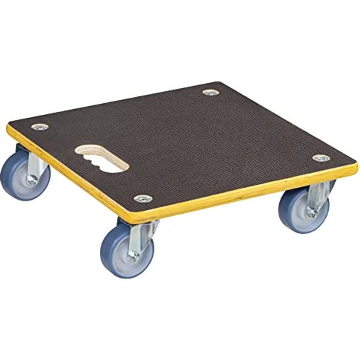 Transporthilfe MM 1340, 38 x 38 x 11 cm, harte Rollen Ø 100 mm, Rollenlager, Platte Maxigrip FSC®, Tragkraft 300 kg