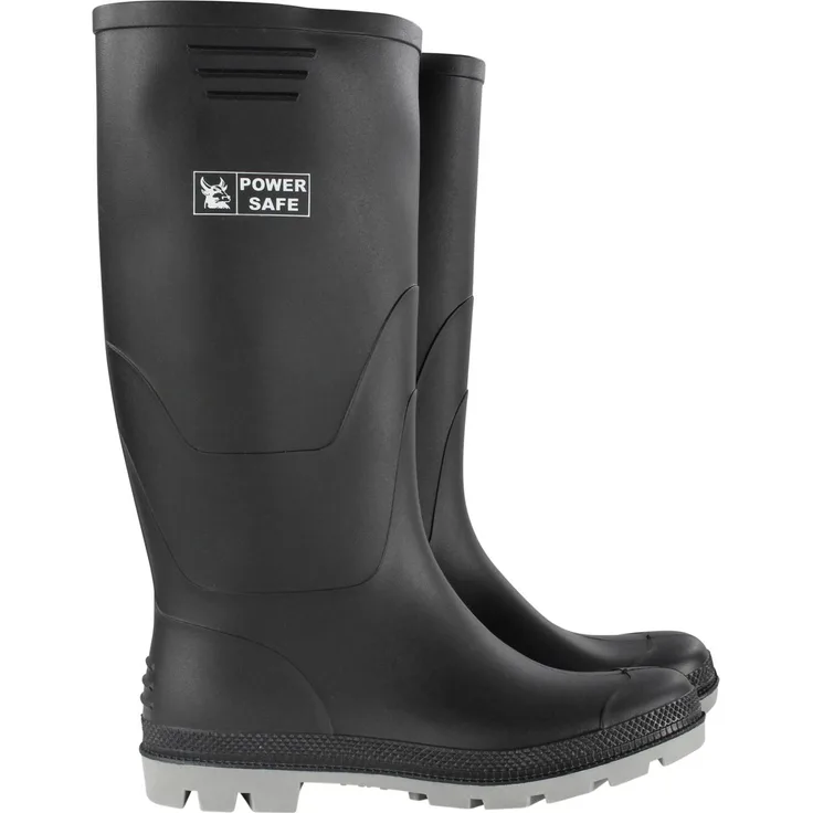 Power Safe PVC-Stiefel hoch Größe: 40, schwarz-grau