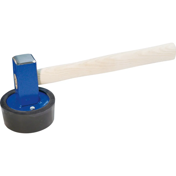 Plattenlegerhammer 1250g, mit auswechselb. Gummiaufs. rund
