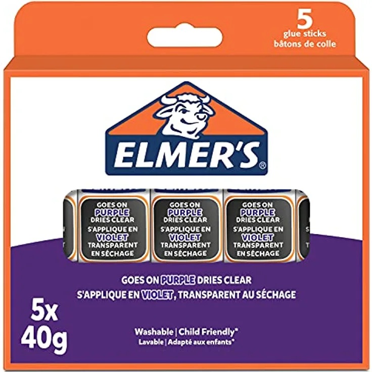 Elmers Klebestift Disappearing Purple 40G - 5er Blister