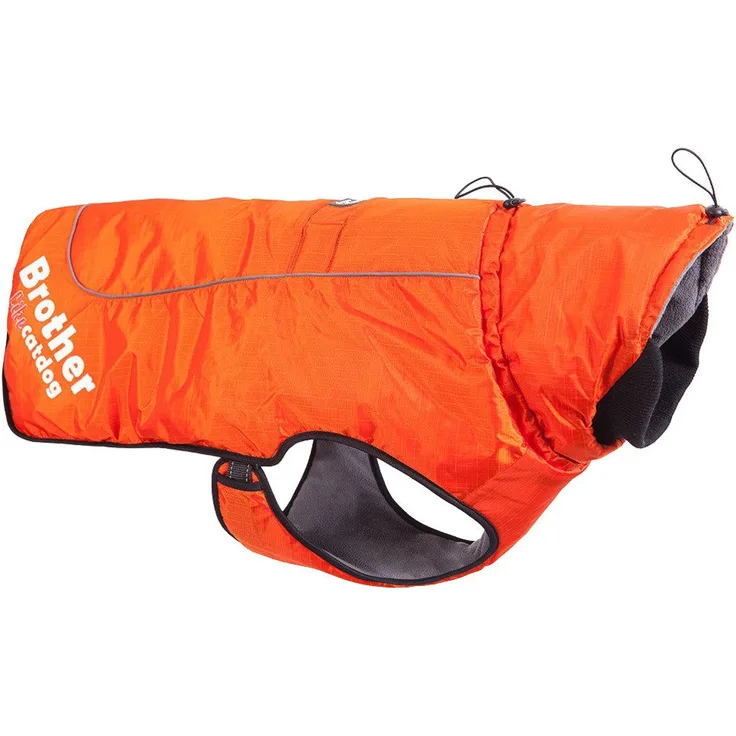Brother Cat and Dog Hundemantel Wasserdichte Winterjacke orange mit 3M Reflektorstreifen und wärmendem Fleece-Innenfutter