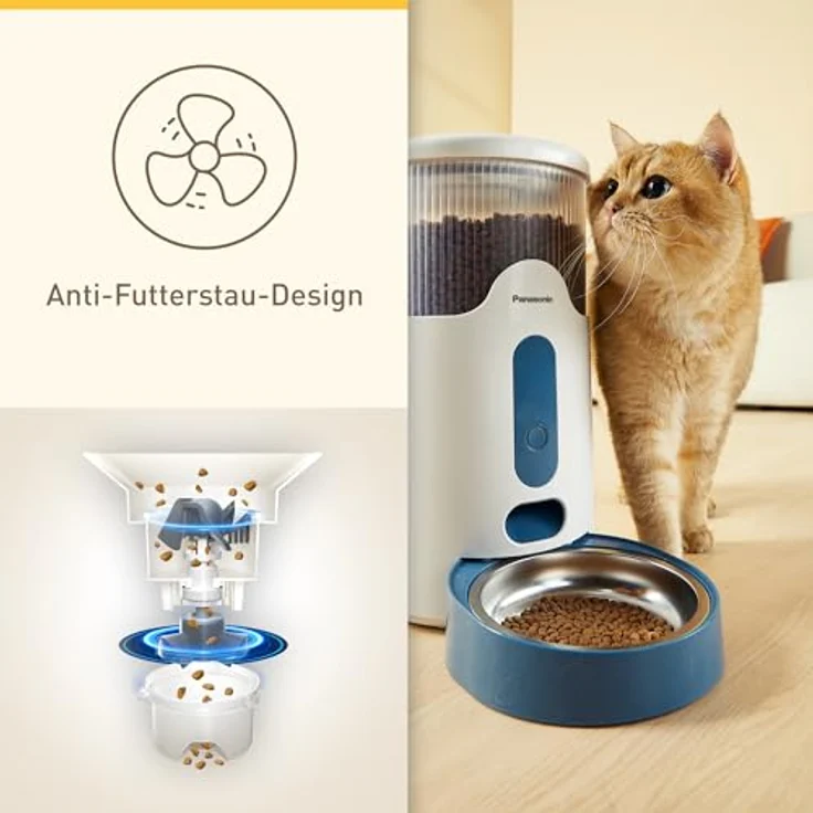 Panasonic CP-JNF01CW Smart Pet Feeder, automatischer Futternapf mit 2,8 l Fassungsvermögen und App-Steuerung für Katzen und kleine Hunde – Bild 3