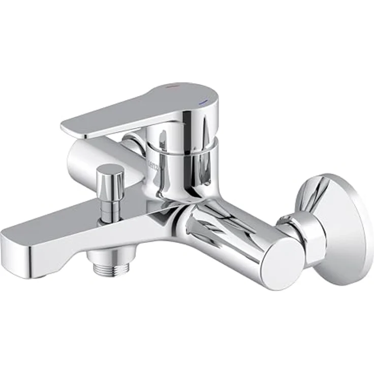 Lenz MOLA Wannenarmatur, elegante Duschinstallation mit keramischer Markenkartusche und Temperaturbegrenzung, Metallausführung – Bild 2