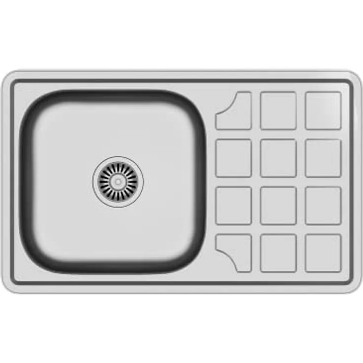 QUADRON LOUIS 111, 1-Becken Spüle aus Edelstahl mit Siphon, Größe 78 x 48 x 16 cm, hitzebeständig und pflegeleicht – Bild 4