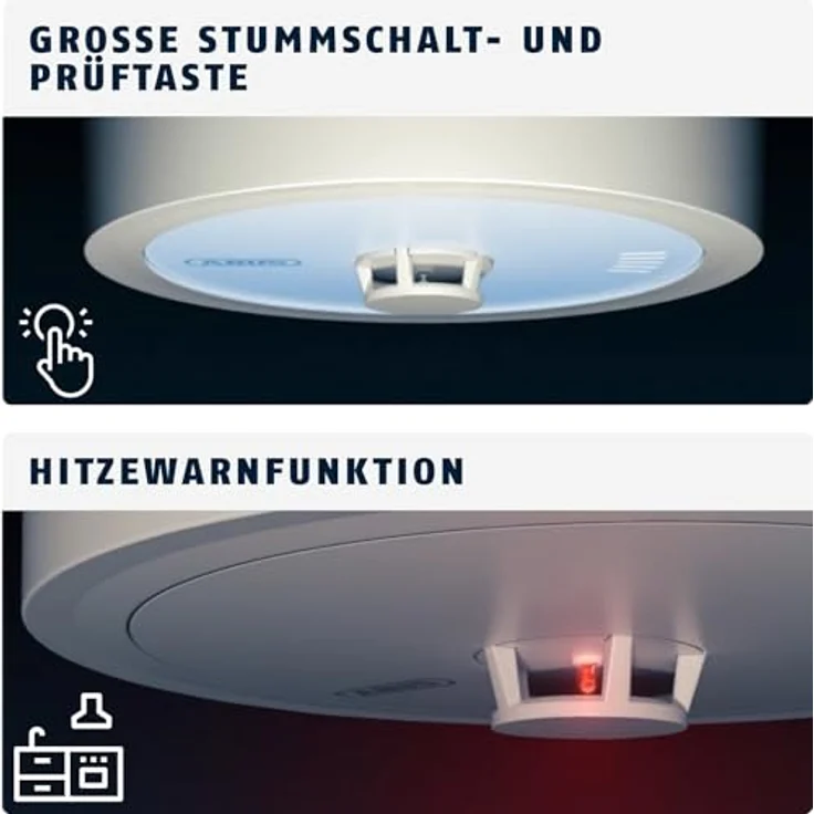 ABUS Hitzewarnmelder Prevaro 10, zertifizierter Wärmemelder für Küche, Bad, Garage und Keller, mit 10-Jahres-Batterie und automatischer Selbstprüfung – Bild 3