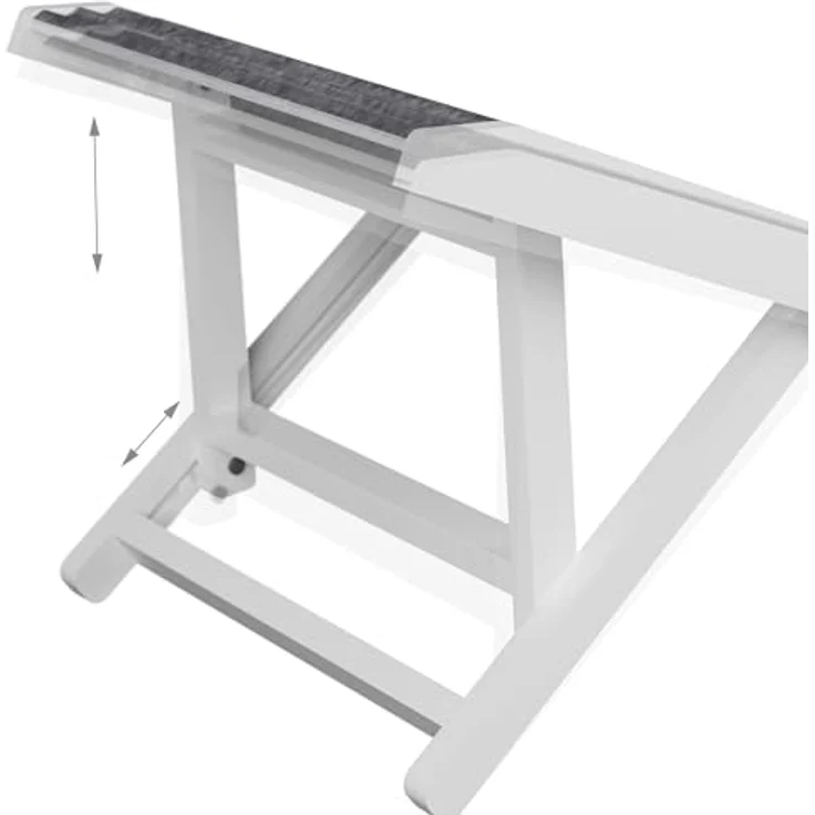 Relaxdays Hunderampe, höhenverstellbar 38–43 cm, klappbar, rutschfest, Holz, 35 kg, Hundetreppe Bett & Sofa, grau/weiß – Bild 5