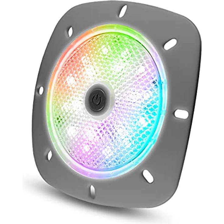 myPool LED-Poolbeleuchtung RGB, 8,6 cm, grau, mit 200 Lumen Leuchtkraft und IP68 Schutzklasse, wiederaufladbar – Bild 1