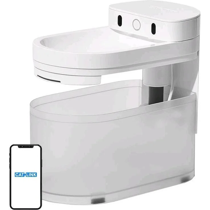 Catlink Pure 3, intelligenter Trinkbrunnen für Hunde und Katzen, 2,3 l, weiß, mit Wasserfilterung und App-Integration