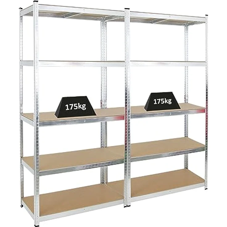 PROREGAL Kellerregal Gorilla 2X Mega Deal, 200x100x50cm, Fachlast 175kg, verzinkt, Schwerlastregal für Garage und Werkstatt – Bild 1