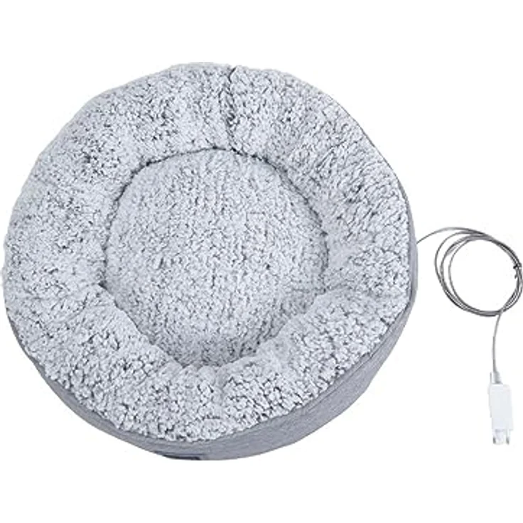 Home Deluxe - Beheizbares Haustierbett Comfy - 50 x 50 x 13 cm, Farbe: Grau, Baumwollfüllung, Stecker mit USB Anschluss I Hundebett Hundekissen Bett für Katzen – Bild 5