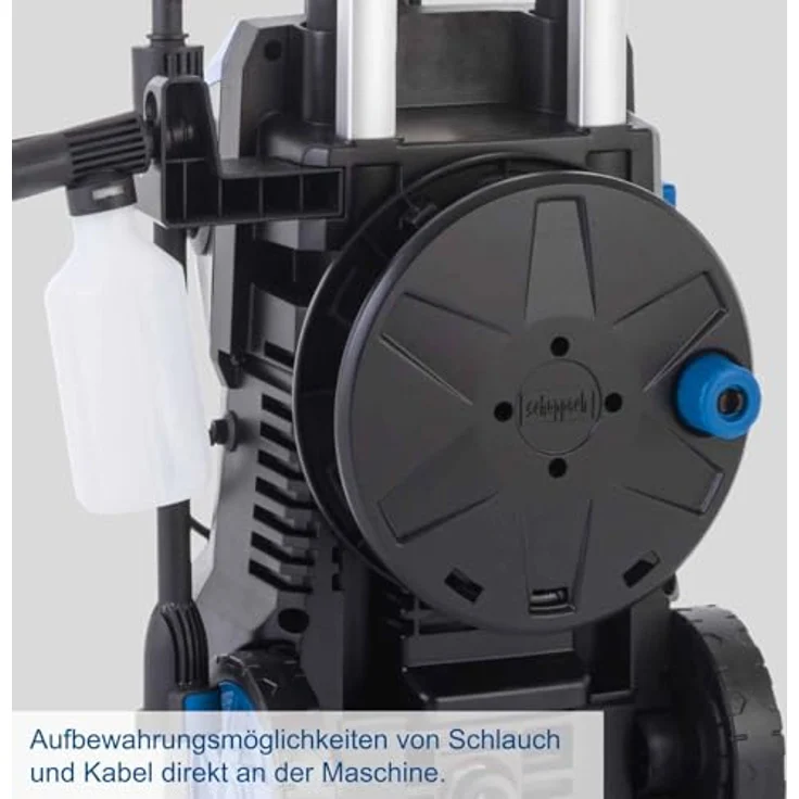 Scheppach SHD150, Elektro-Hochdruckreiniger mit 1800 W, 150 bar Maximaldruck, 420 L/h Fördermenge, 5m Hochdruckschlauch und Zubehör – Bild 4