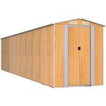 vidaXL Geräteschuppen Gartenhaus Hellbraun 192x855x223cm Verzinkter Stahl mit viel Stauraum