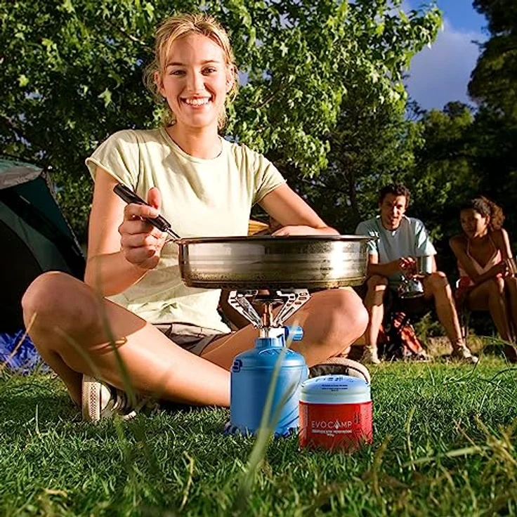 EVOCAMP 6X Stechkartuschen 190g, Propan Butan Gaskartuschen mit Gas Lock System für Gaskocher, Campingkocher, Gasbrenner und Lötlampe – Bild 5