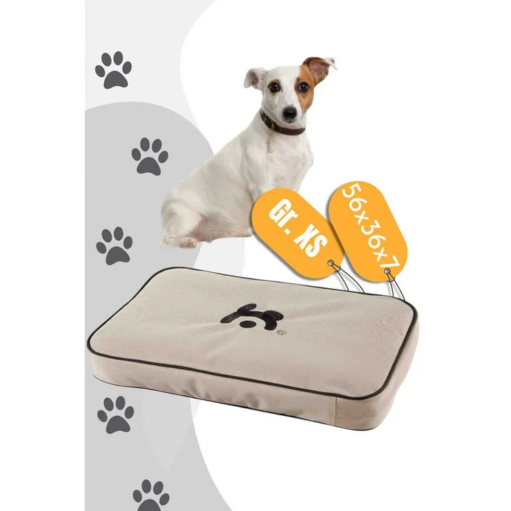 MAELSON Tierbett Lounge Mat für Soft Kennel / Hundekissen- Beige, Wasserfester Nylon-Bezug, 7 cm Dicke