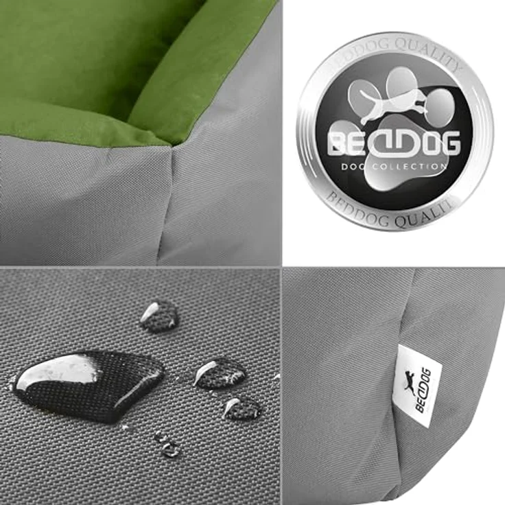 BedDog Hundebett LUPI, Hundekissen mit abziehbaren waschbaren Bezug, Hundekorb, Hundesofa, für kleine Hunde, S, grau – Bild 5