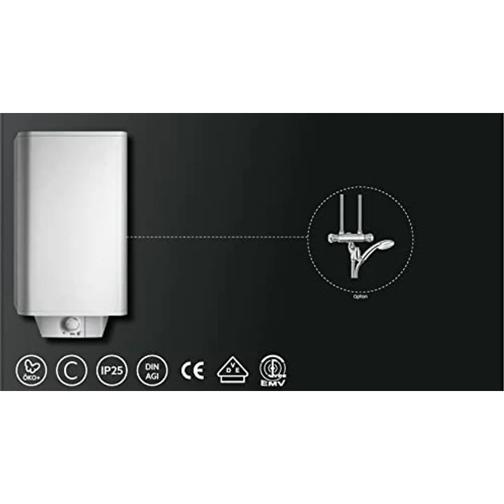 AEG Wandspeicher DEM 150 Basis, Warmwasserboiler 150 Liter, stufenlose Temperaturwahl 30°-85°, Schnellaufheiztaste, 230 V mit Stecker, VDE geprüft – Bild 5
