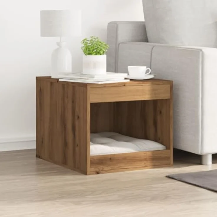 vidaXL Katzenklo Schrank, Katzentoilette Beistelltisch, Verstecktes Design, Artisan-Eiche Holzwerkstoff – Bild 4