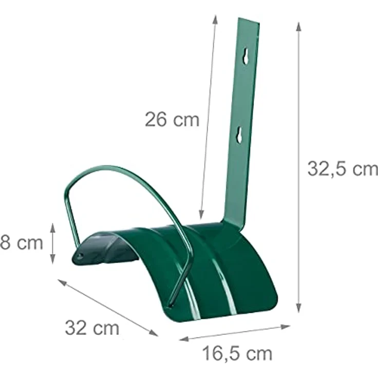 Relaxdays Schlauchhalter Wand, Metall, Wandhalter für 5-8 Zoll (15 mm) 60 m Gartenschlauch, Gartenschlauchhalter, grün – Bild 4