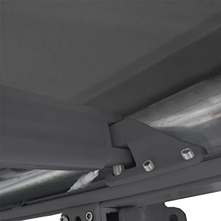 HOME DELUXE - LED Vollkassettenmarkise ELOS - Anthrazit, 500 x 300 cm - inkl. Wind- und Sonnensensor, Fernbedienung, Handkurbel, Montagematerial I Terrassenüberdachung Sonnenschutz Windschutz – Bild 5