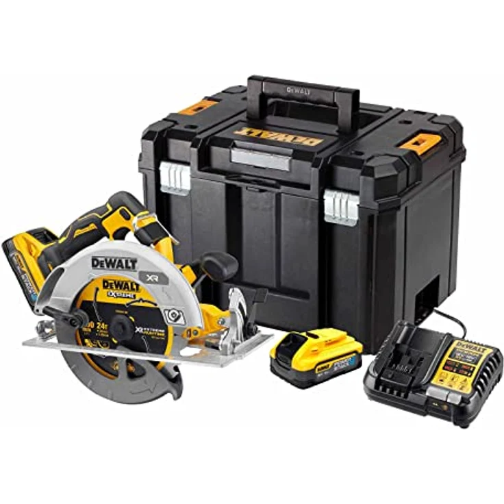 DeWALT Akku-Handkreissäge DCS573H2T-QW 18V 5Ah, Ø190mm Sägeblatt, Akku-Kreissäge inkl. Powerstack-Akku – Bild 1