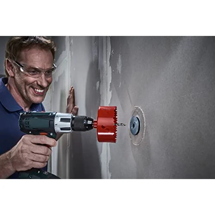 Wolfcraft 5950000 Aufbohrhilfe, sichere Standardlösung zur zentrierten Lochbohrerweiterung mit Stahlbuchse für Ø 6–8 mm, 1 Stück – Bild 7