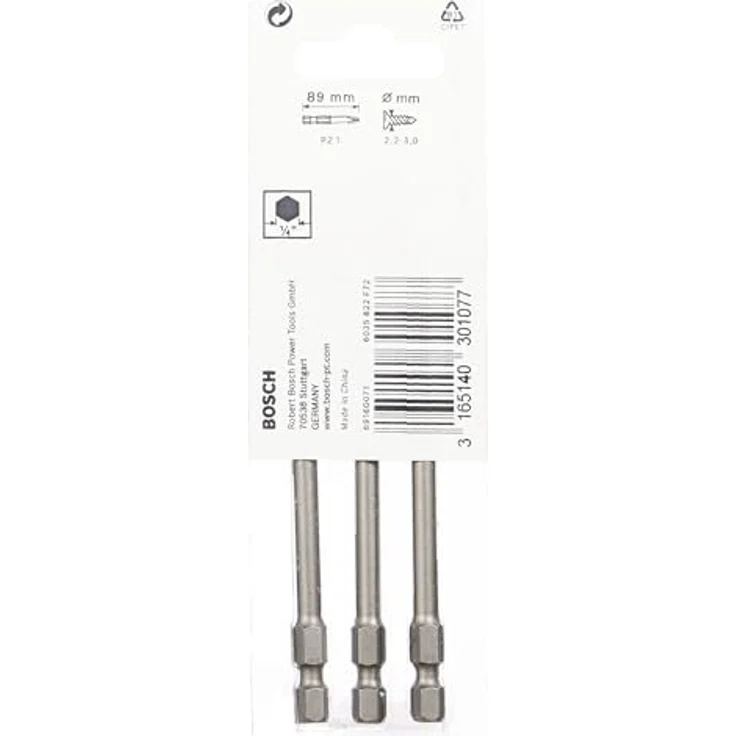 Bosch Schrauberbit Extra-Hart, PZ 1, 89 mm, 3er-Pack (2607001581) – Bild 2