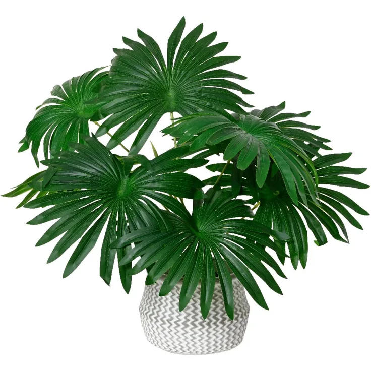 Decoris season decorations Künstliche Palme 50cm im Topf Grün, Kunststoff - Plastik, langlebig und pflegeleicht