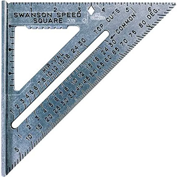 Swanson Tool Speed Square S0101 Geo-Dreieck mit Anschlagwinkel, einfarbig, 7" (inches)