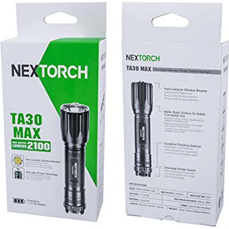 NEXTORCH Nextorch, TA30 MAX Taschenlampe, Lithium-Ionen-Akku 740000 – Bild 3