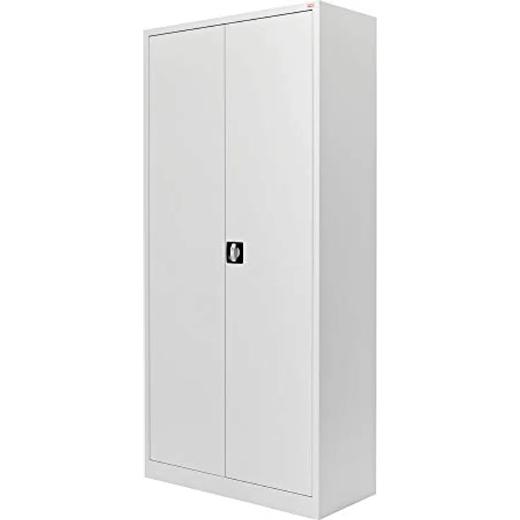 STIER Universalschrank 1950 x 920 x 420 mm, lichtgrau, 4 Fachböden, verschweißt mit Drehriegelverschluss, stabiler Mehrzweckschrank für Büro und Lager – Bild 1