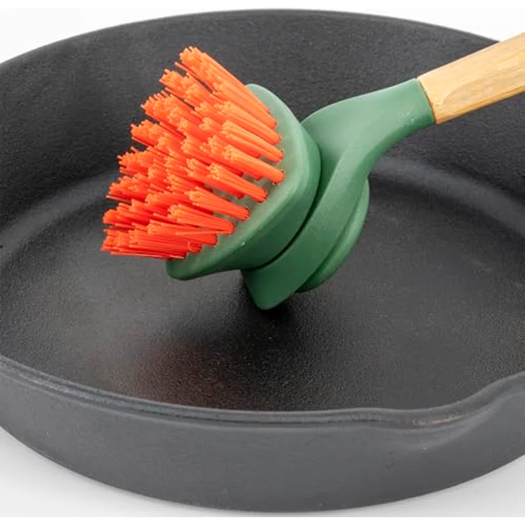 Petromax Gussbürsten-Set, Reinigungs- & Pflegebürste für Gusseisen mit 2 wechselbaren Bürstenköpfen und Schaberkante, schonende Pflege für Töpfe & Pfannen – Bild 2