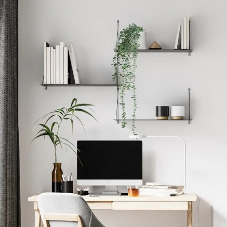 Kunstpflanze Kunstpflanze EUCALYPTUS CLIMB Kunststoff Eukalyptus, hjh OFFICE, Höhe 90.0 cm, Künstliche Hängepflanze Eukalyptus im weißen Topf, Deko Pflanze – Bild 4