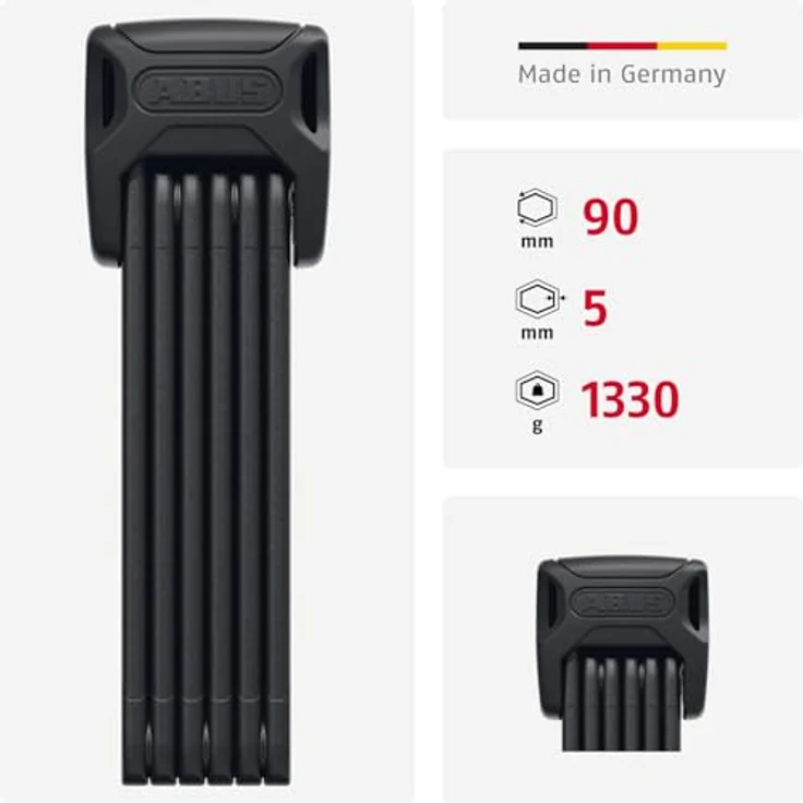 Abus Bordo 6000K-90 SH Faltschloss black – Bild 3