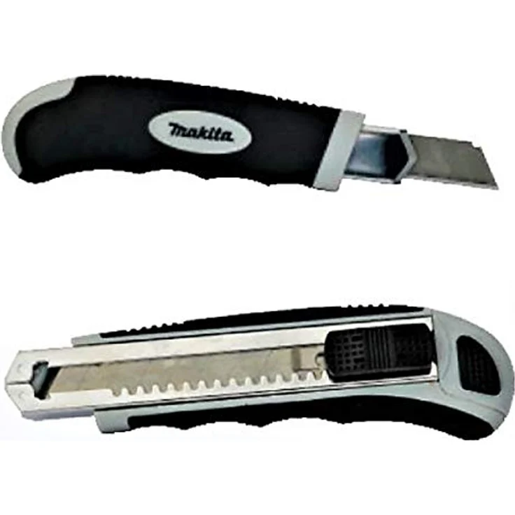 Makita Cuttermesser 18 mm, inklusive 8 Ersatzklingen, ergonomischer Gummigriff für maximalen Komfort – Bild 3