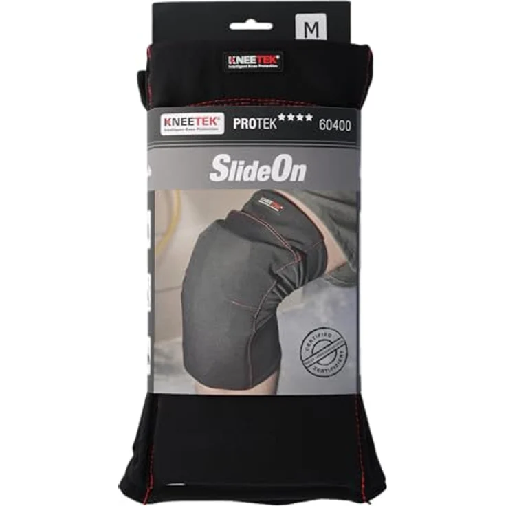 Kneetek PROTEK SlideOne EN 14404 M Knieschutz schwarz, waschbar bis 30 °C, rutschfest und atmungsaktiv – Bild 7