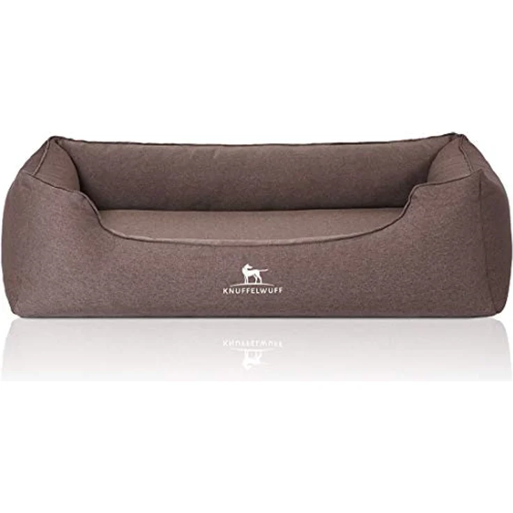 Knuffelwuff Orthopädisches Hundebett Leano aus Velours mit Handwebcharakter XXL 120 x 85cm Braun – Bild 2