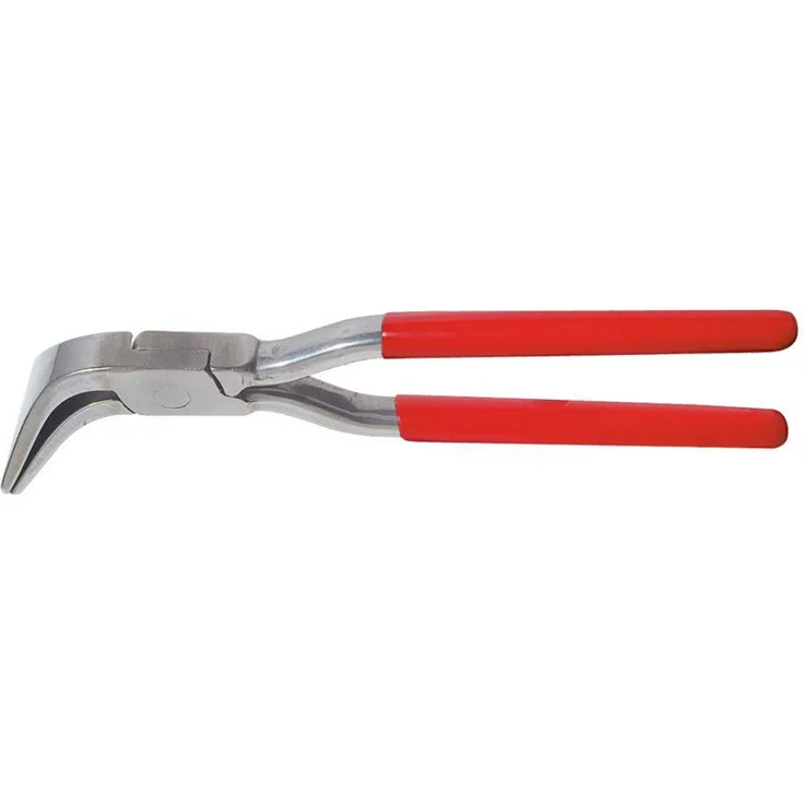 Stubai Kraftzange Stubai Falzzange 45° gebogen, Soft, mit eingelegtem Gewerbe in Nirolook 60mm - 282151NRS, Zange mit Schenkeln in rotem Kunststoff