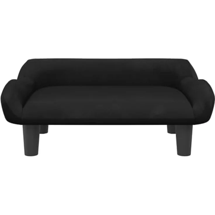 vidaXL Hundekorb Hundesofa Hundebett Schwarz 70x40x24 cm Samt Körbchen für kleine Hunde und Haustiere – Bild 3