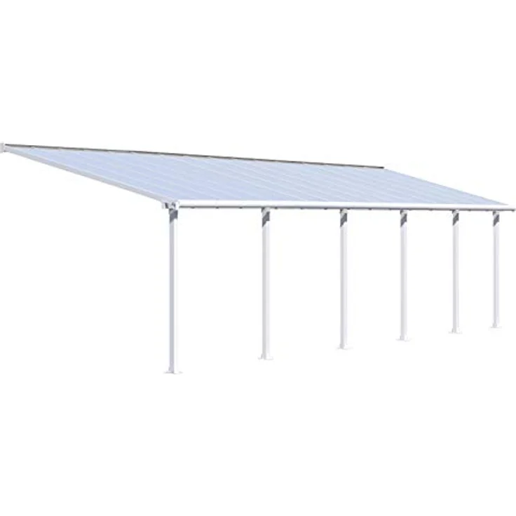 Palram Canopia Olympia Terrassenüberdachung 3x10 - Gestell aus Alumiuium & 16 mm Polycarbonat - Terrassendach Für den Ganzjährigen Gebrauch Geeignet, Weiß, 980 x 295 x 305 cm – Bild 2