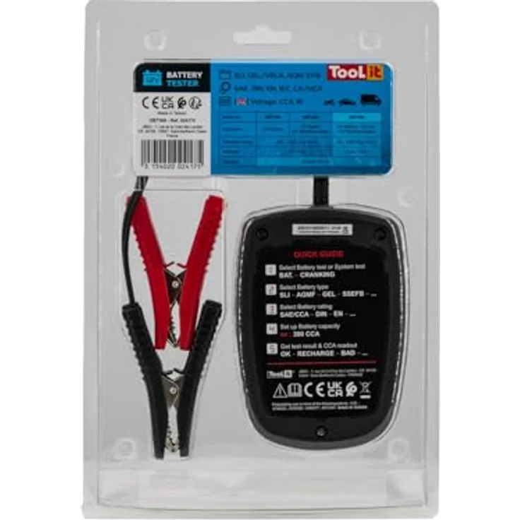 Toolit Batterietester Toolit DBT300 Kfz-Batterietester, 12V Systemanalysegerät mit LCD Anzeige, Verpolungsschutz – Bild 5