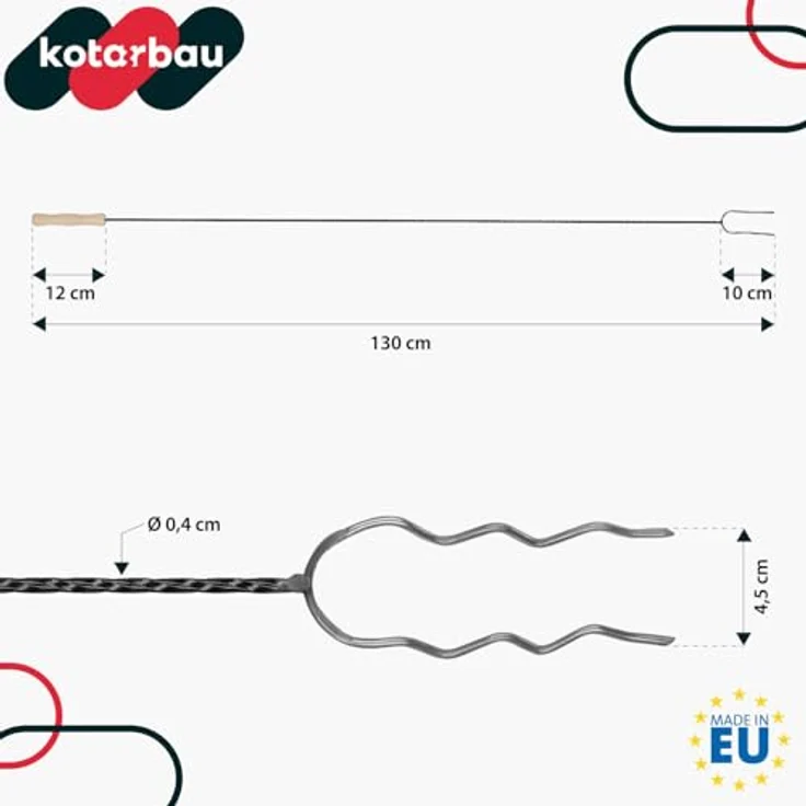 KOTARBAU® 5er Set Grillspieße, 130 cm lange Grillgabeln aus Stahl mit Holzgriff, ideal für Lagerfeuer und Camping – Bild 3