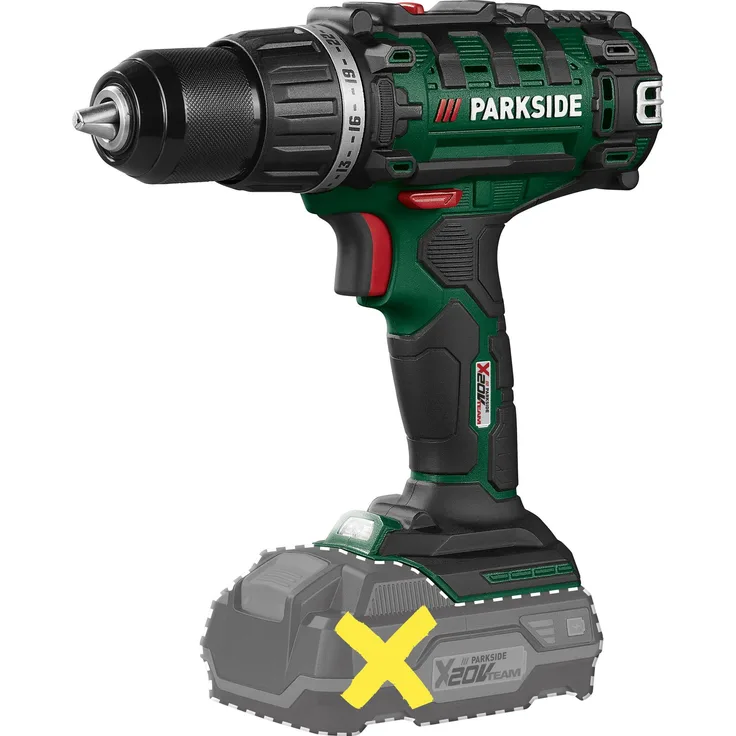 PARKSIDE® 20V Akku-Bohrschrauber »PABS 20-Li I9«, 2-Gang mit 45 Nm Drehmoment, LED-Arbeitsleuchte, ohne Akku und Ladegerät