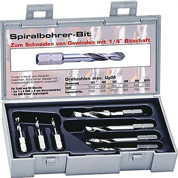 Format Spiralbohrer Bit Satz HSS 7 teilig 2-8 mm