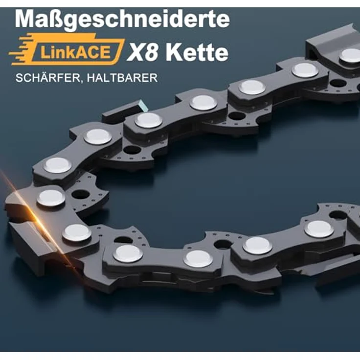 RINOXAR Mini Kettensäge PowerCut X7, 8“ Akku Motorsäge mit 2 x 4000mAh Akkus, 1200W bürstenlos, Einhand-Astsäge für Gartenarbeiten – Bild 5