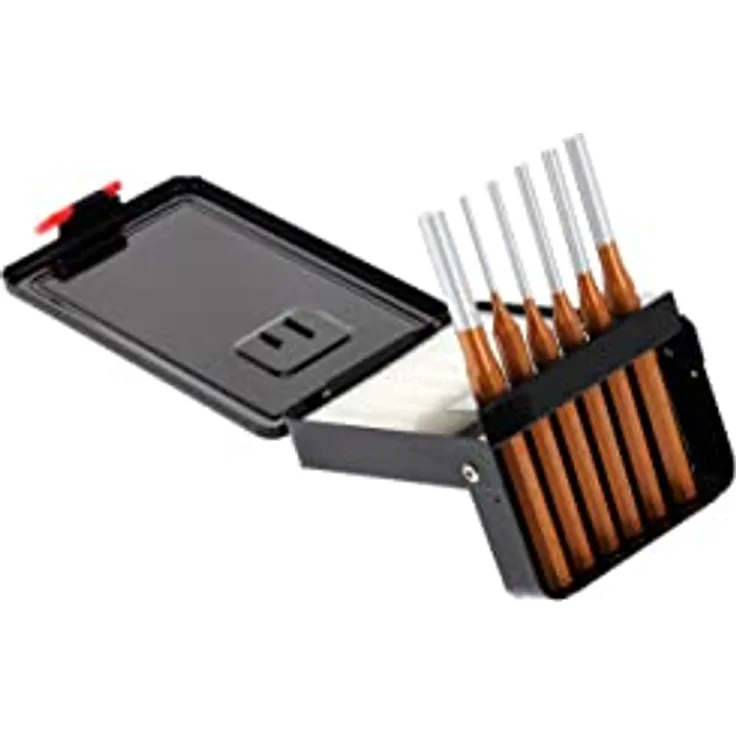 GEDORE red Splinttreiber-Satz inkl. Metallklappkassette, 6-teilig, 3 - 10 mm, Stahl/Lackierung, Silber/Kupfer